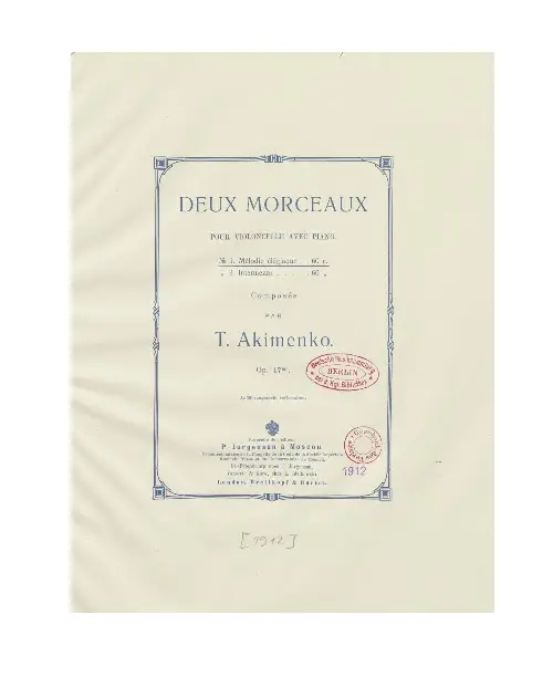 2 Morceaux pour violoncelle avec piano - Page 1