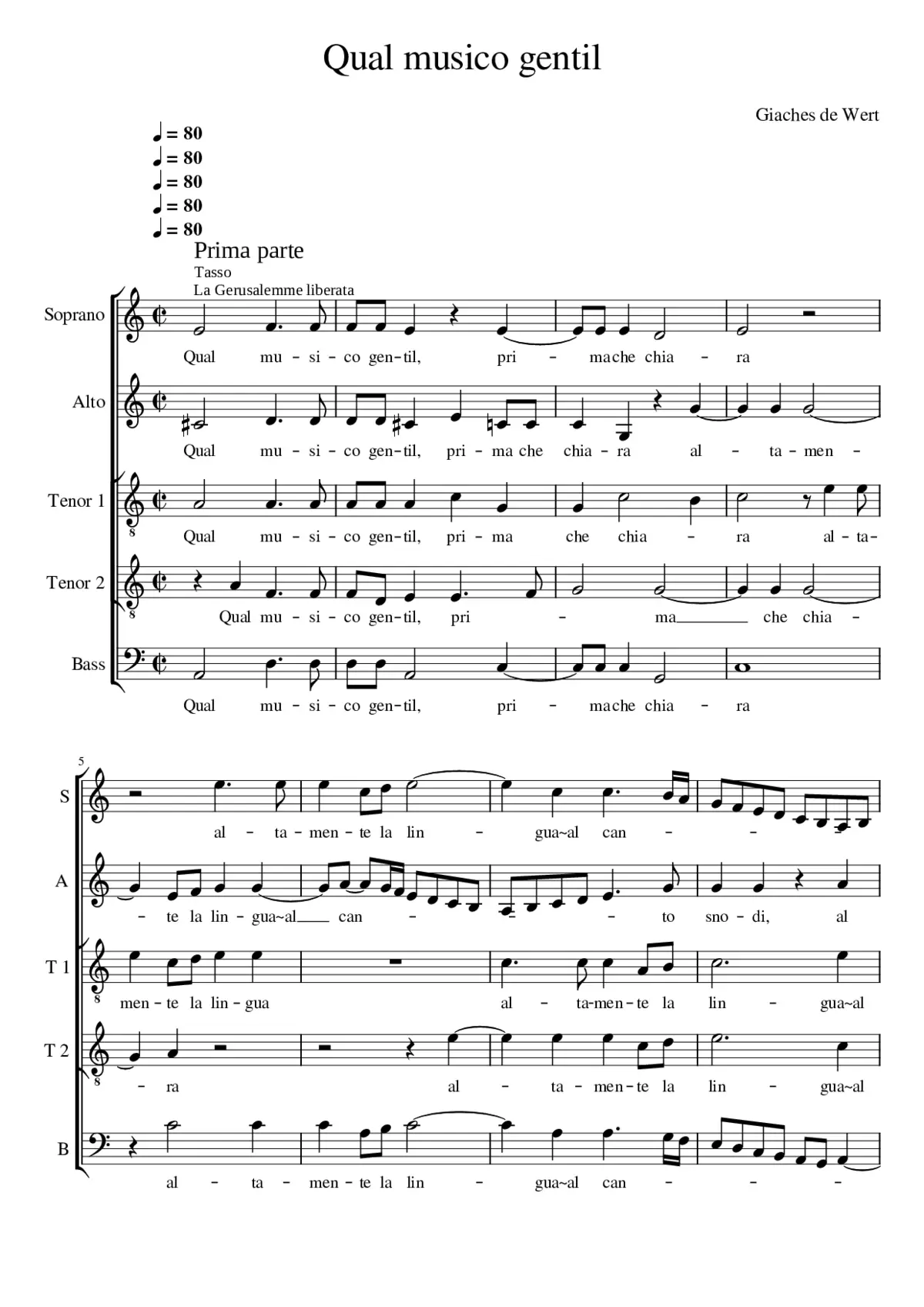 Qual musico gentil - Page 1