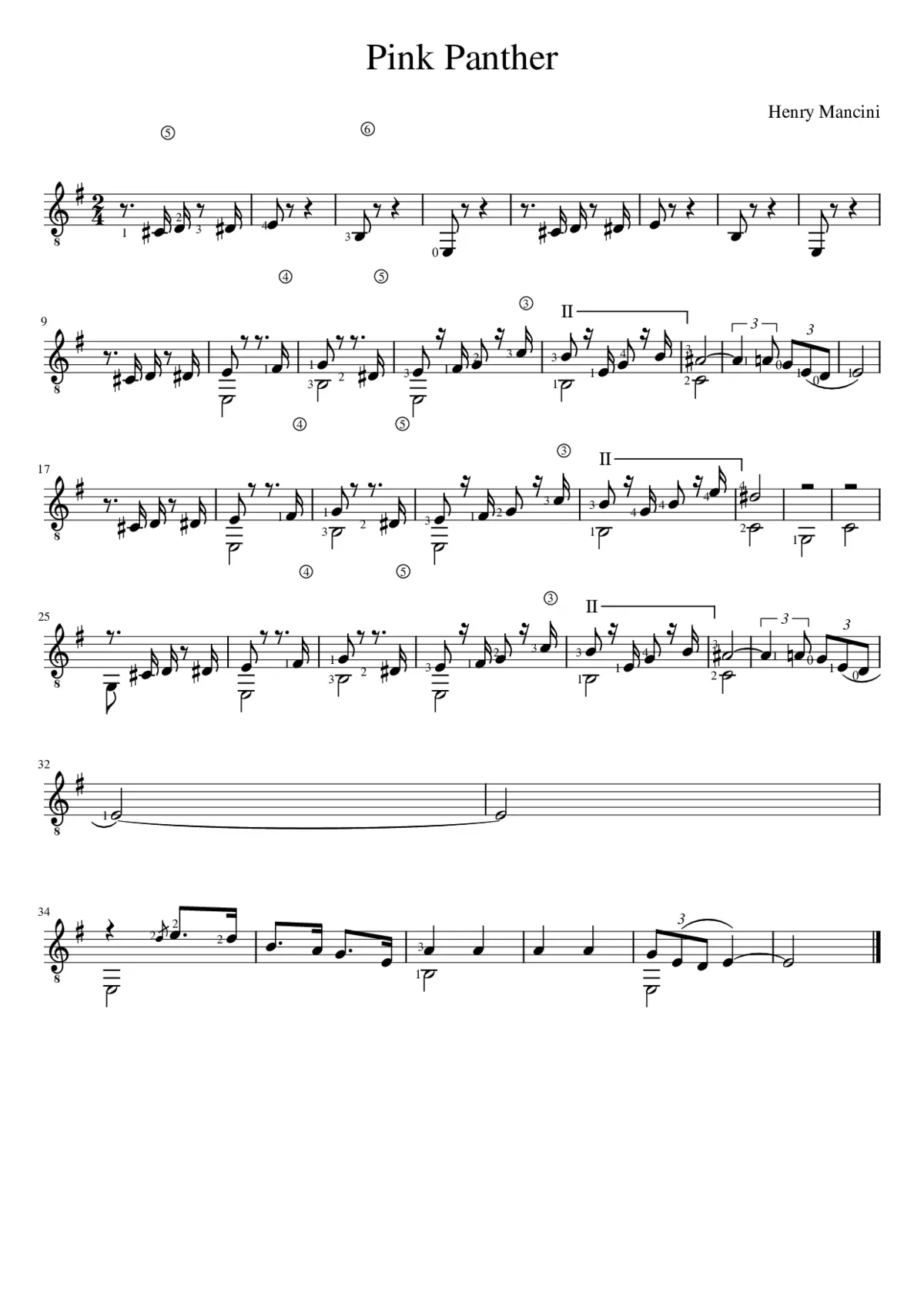 pink pantera - main theme - Page 1