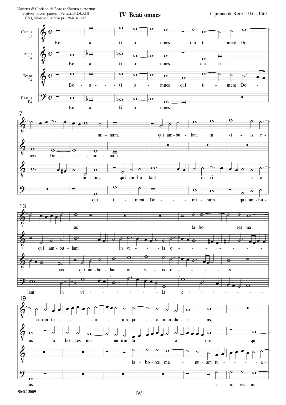 Beati omnes - Ecce sic benedicatur - Page 1