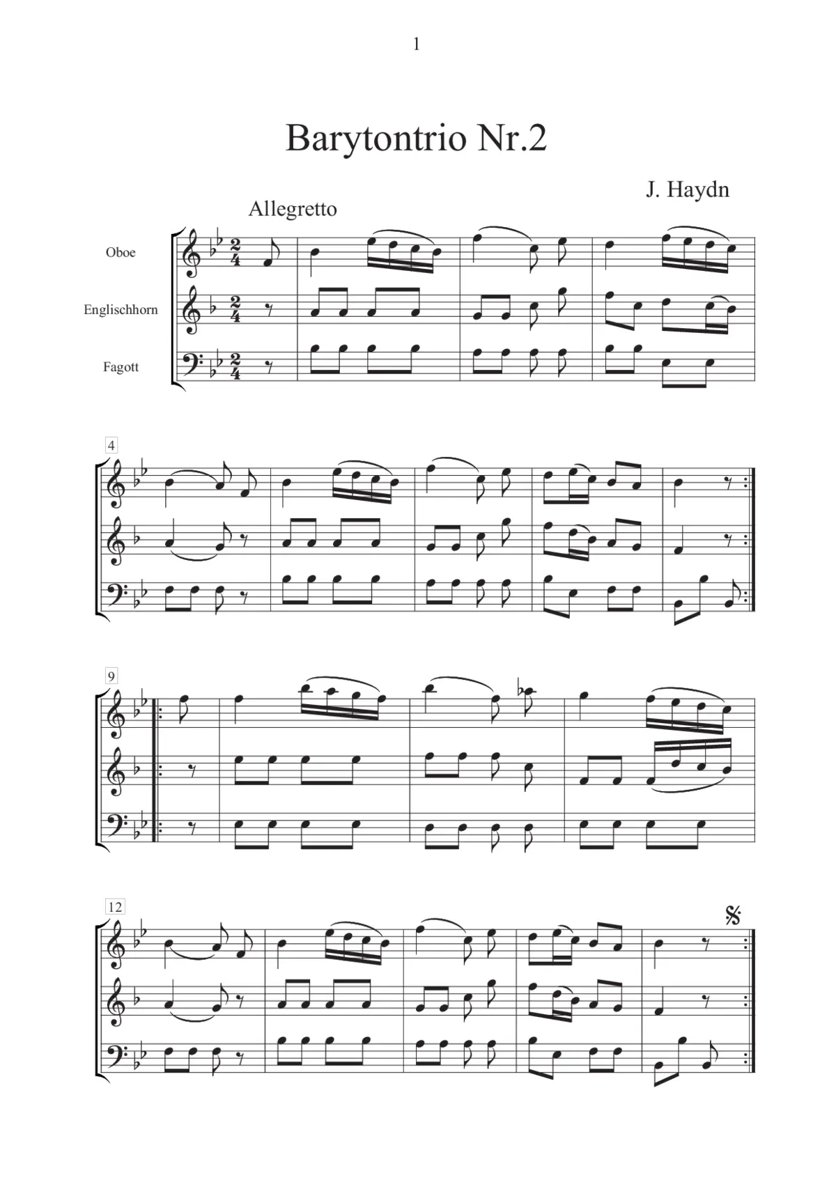 Baryton in A major - Page 1