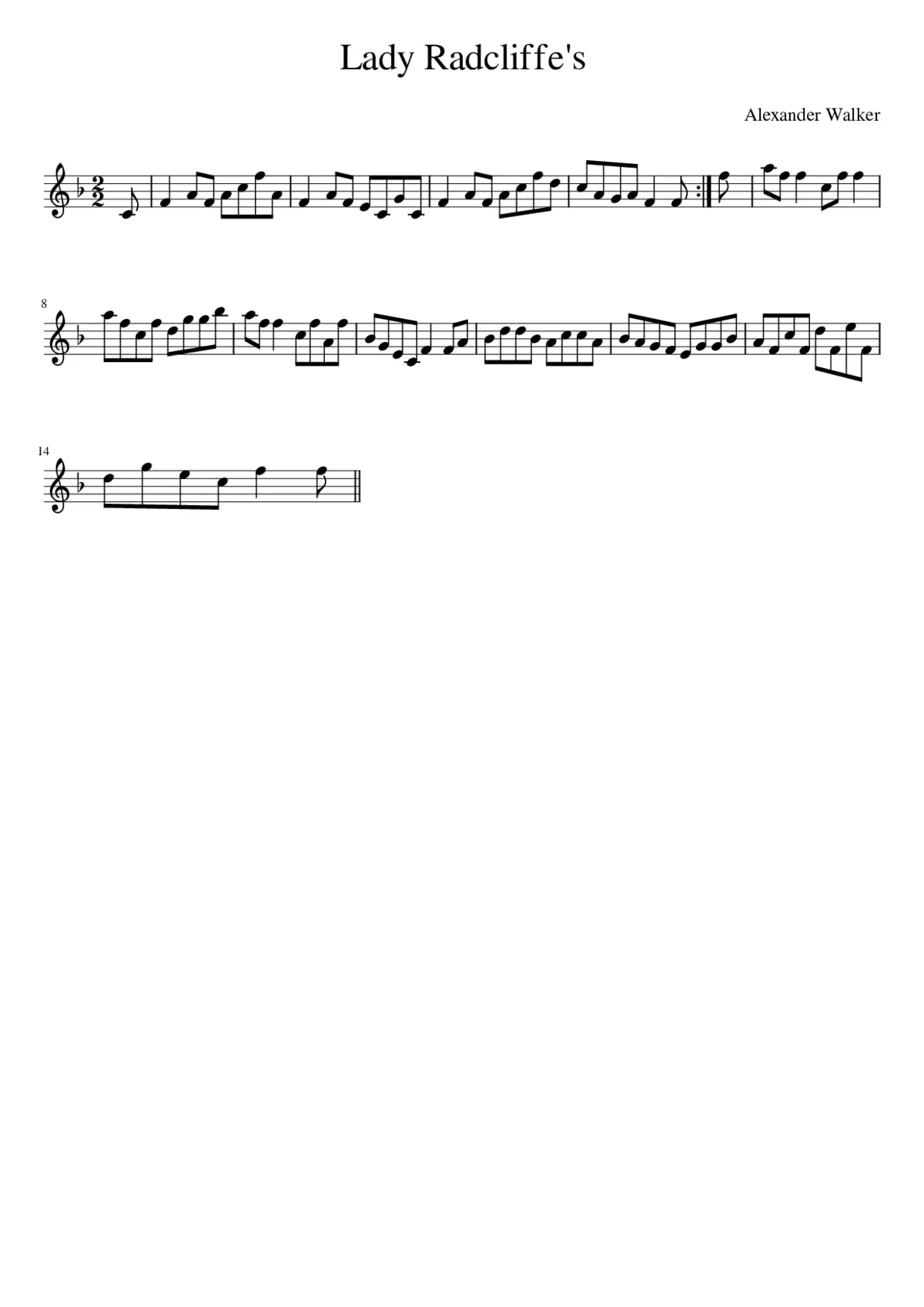 Lady Radcliffe's - Page 1