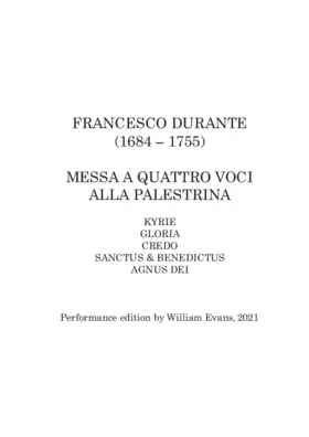 Messa a quattro voci alla Palestrina