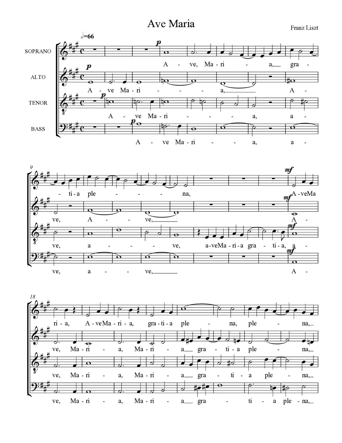Ave Maria, S. 20 - Page 1