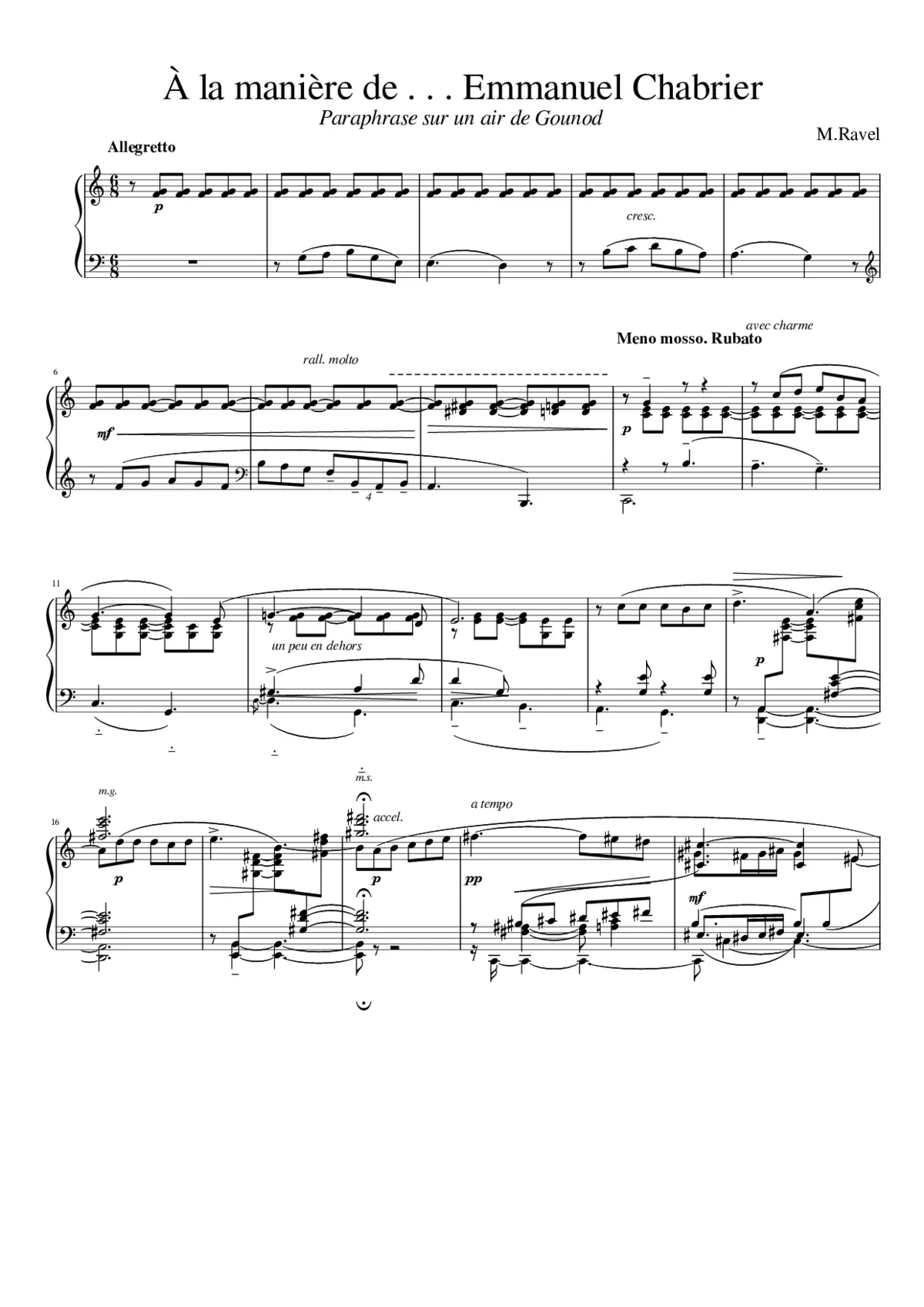 À la manière de Chabrier - Page 1