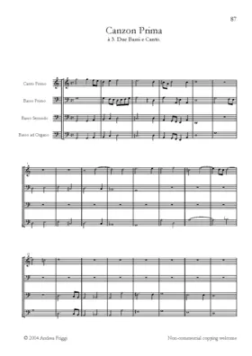 Canzon à due bassi e canto