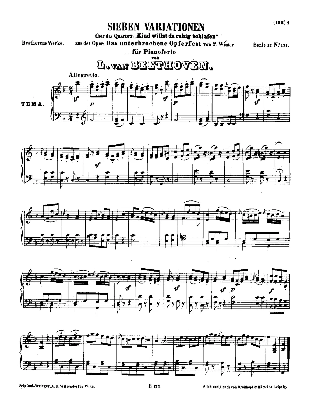 7 Variations on 'Kind, willst du ruhig schlafen' - Page 1