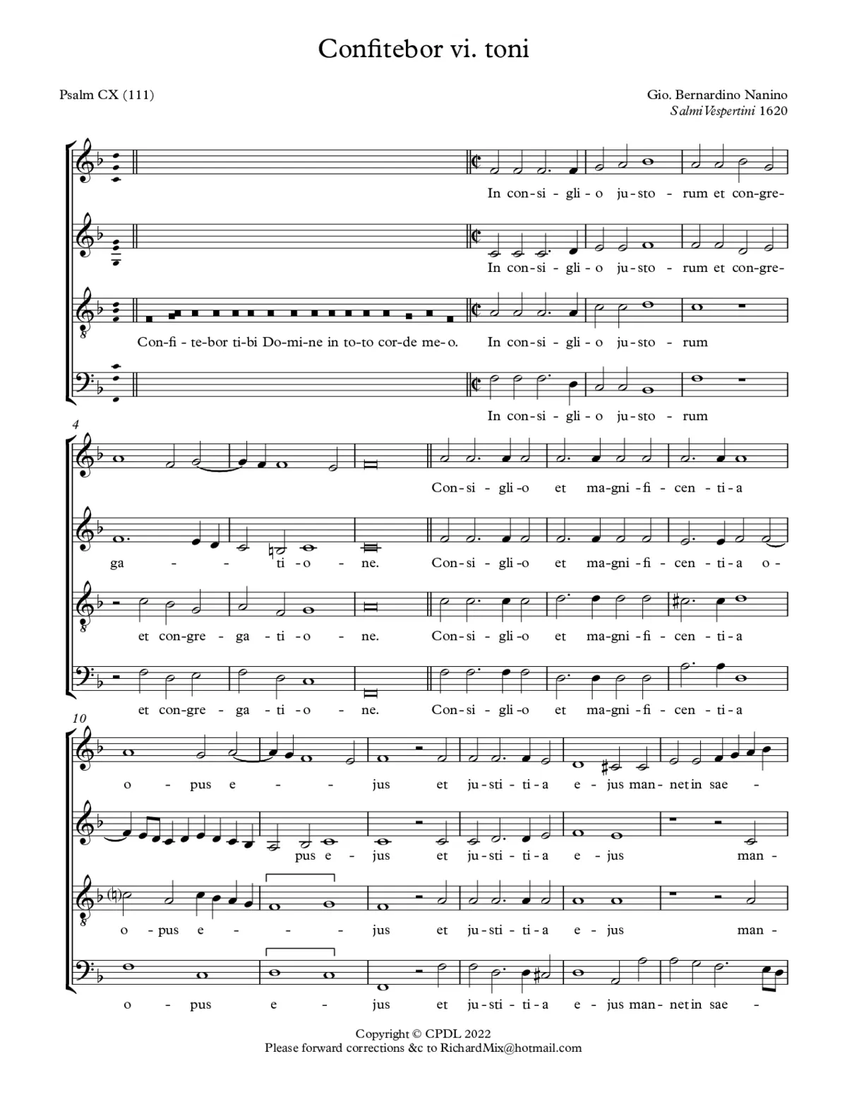 Confitebor - Page 1