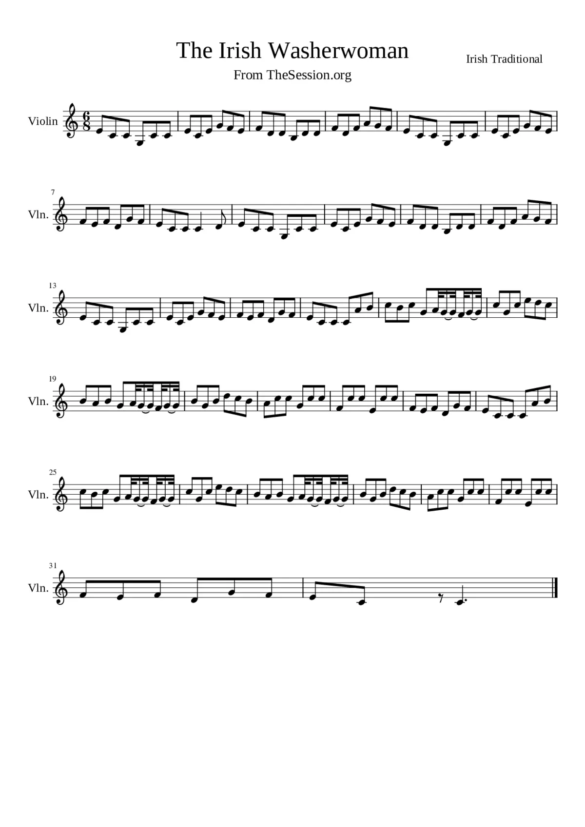 the irish washerwoman - Page 1