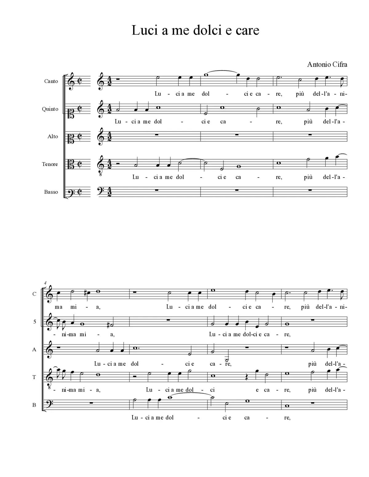Luci a me dolci e care - Page 1