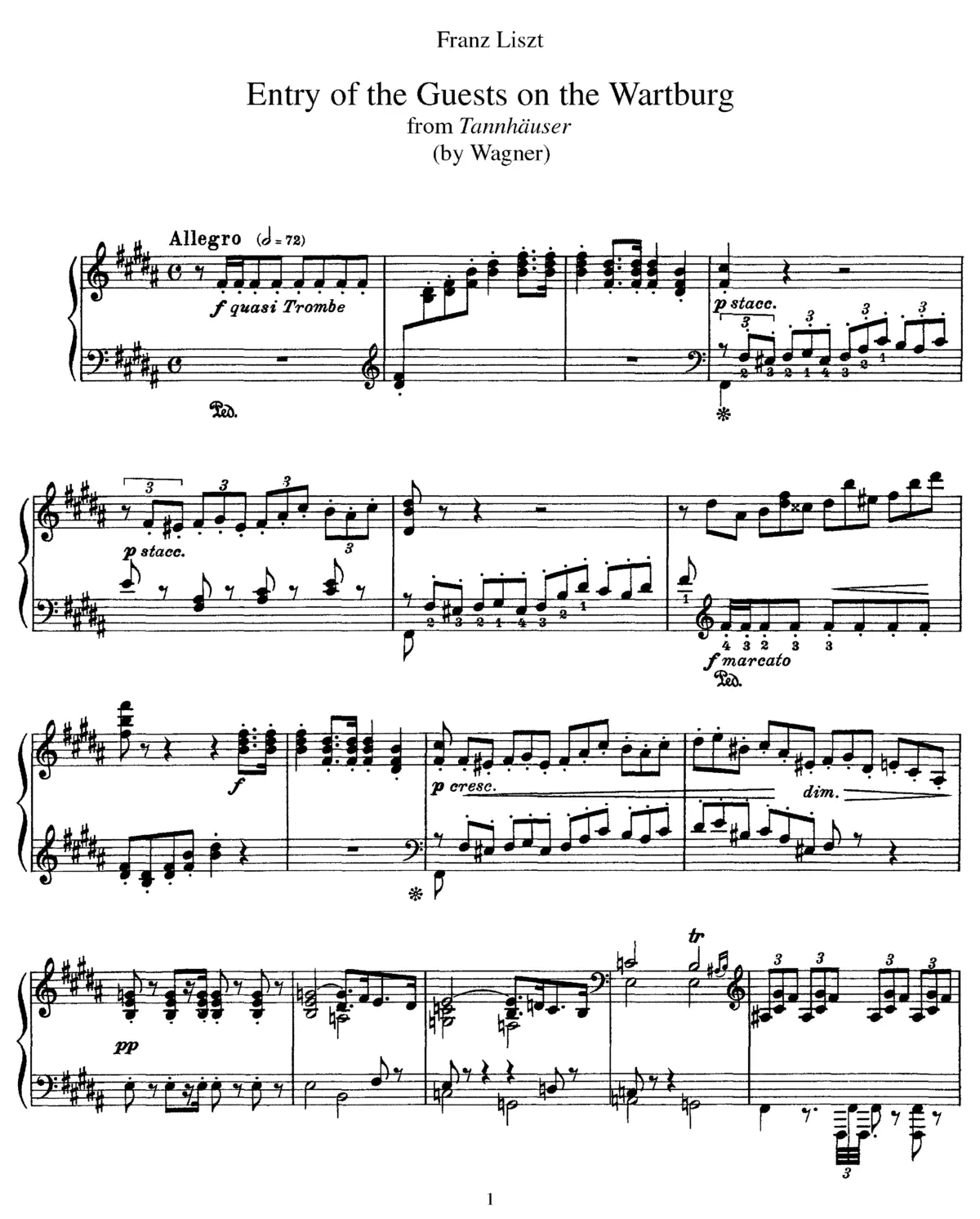 Zwei Stücke aus Tannhäuser und Lohengrin - Page 1
