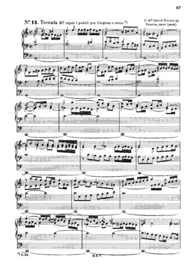 Toccata quinta sopra i pedali per l'organo, e senza