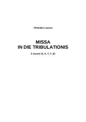Missa In die tribulationis