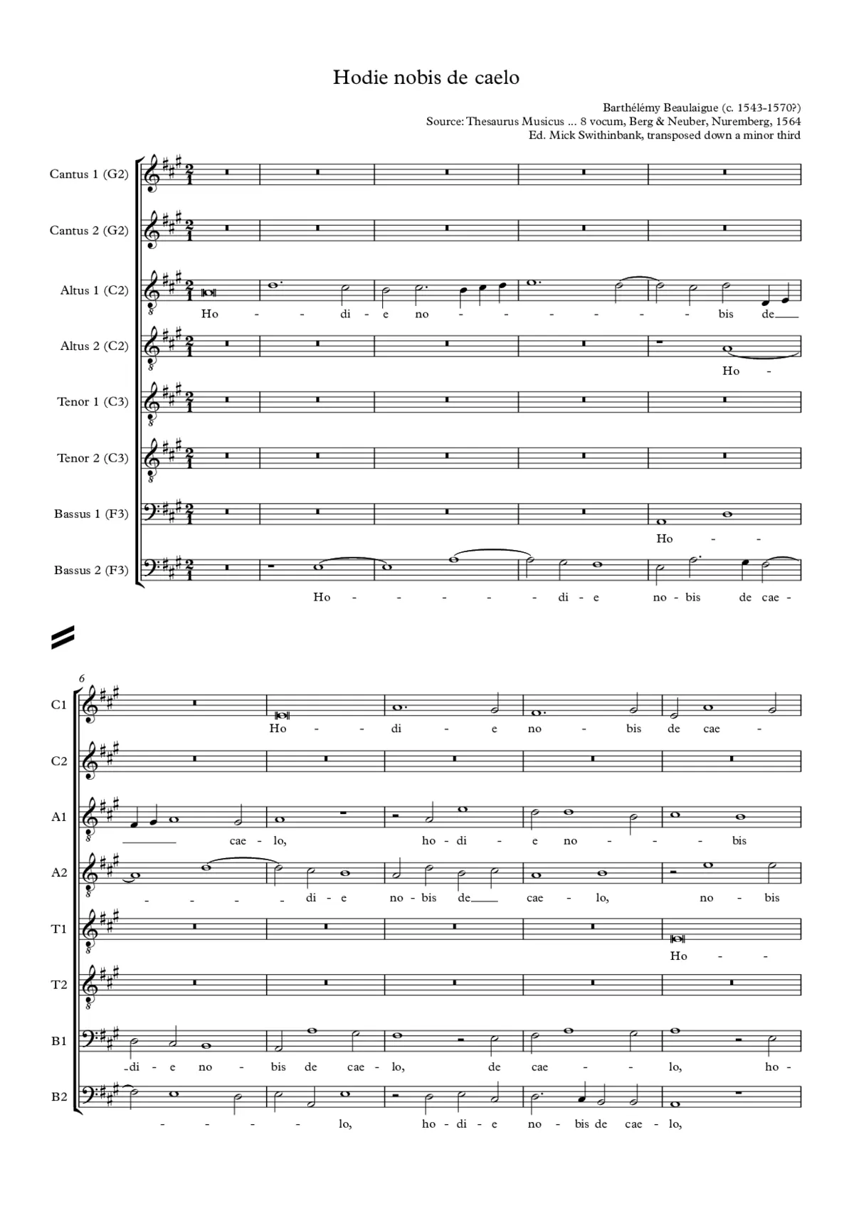 Hodie nobis de caelo - Page 1