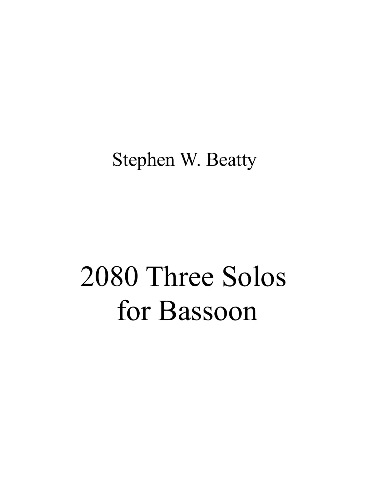 Three Solos for Bassoon - Page 1