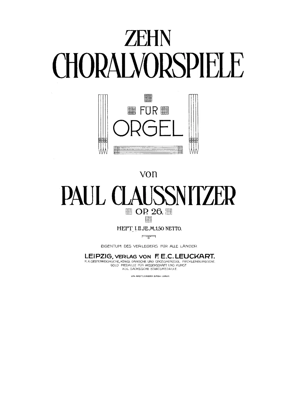 10 Choralvorspiele, Op.26 - Page 1