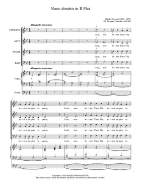 Nunc dimittis in B Flat