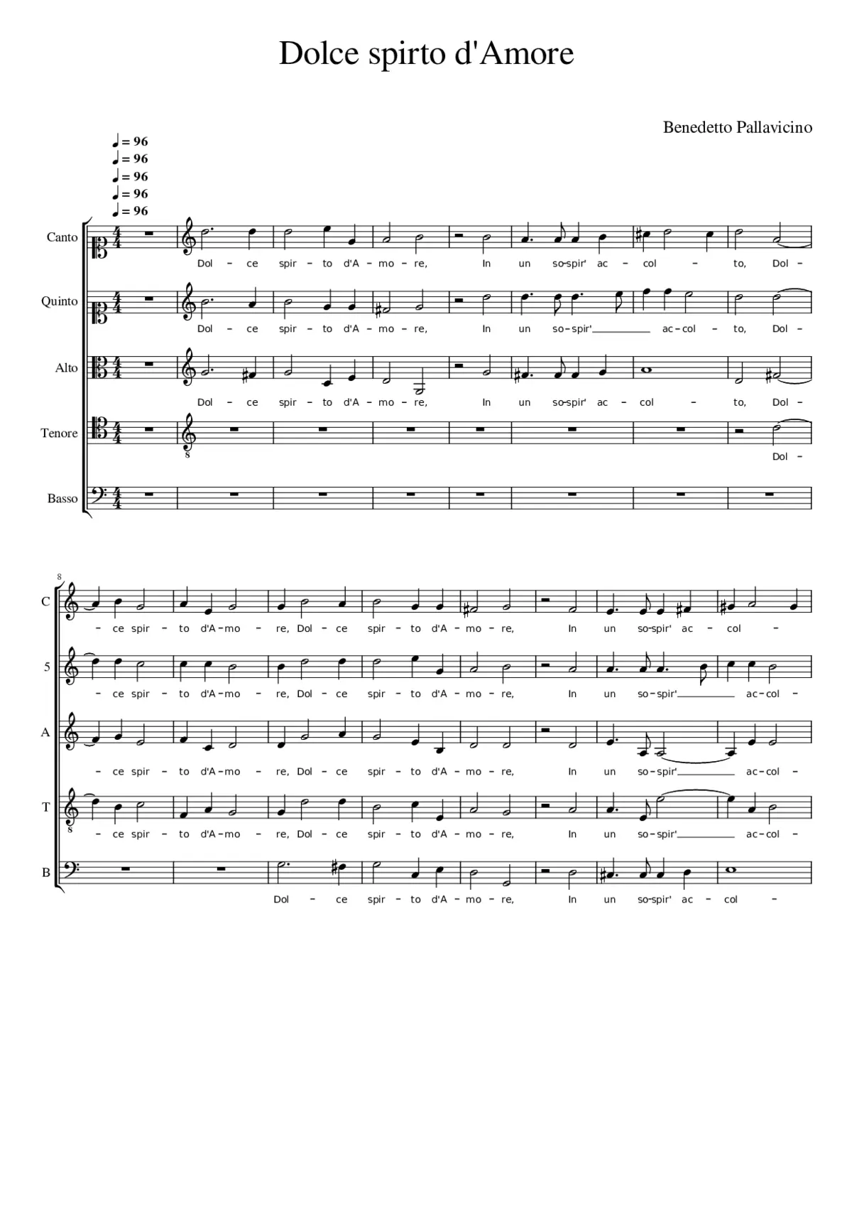 Dolce spirto d'Amore - Page 1