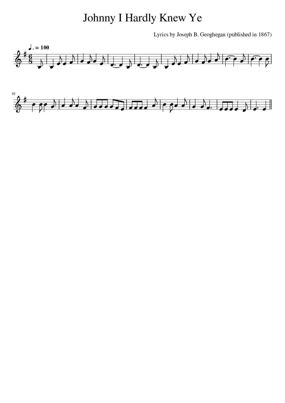 Johnny I Hardly Knew Ye - Page 1