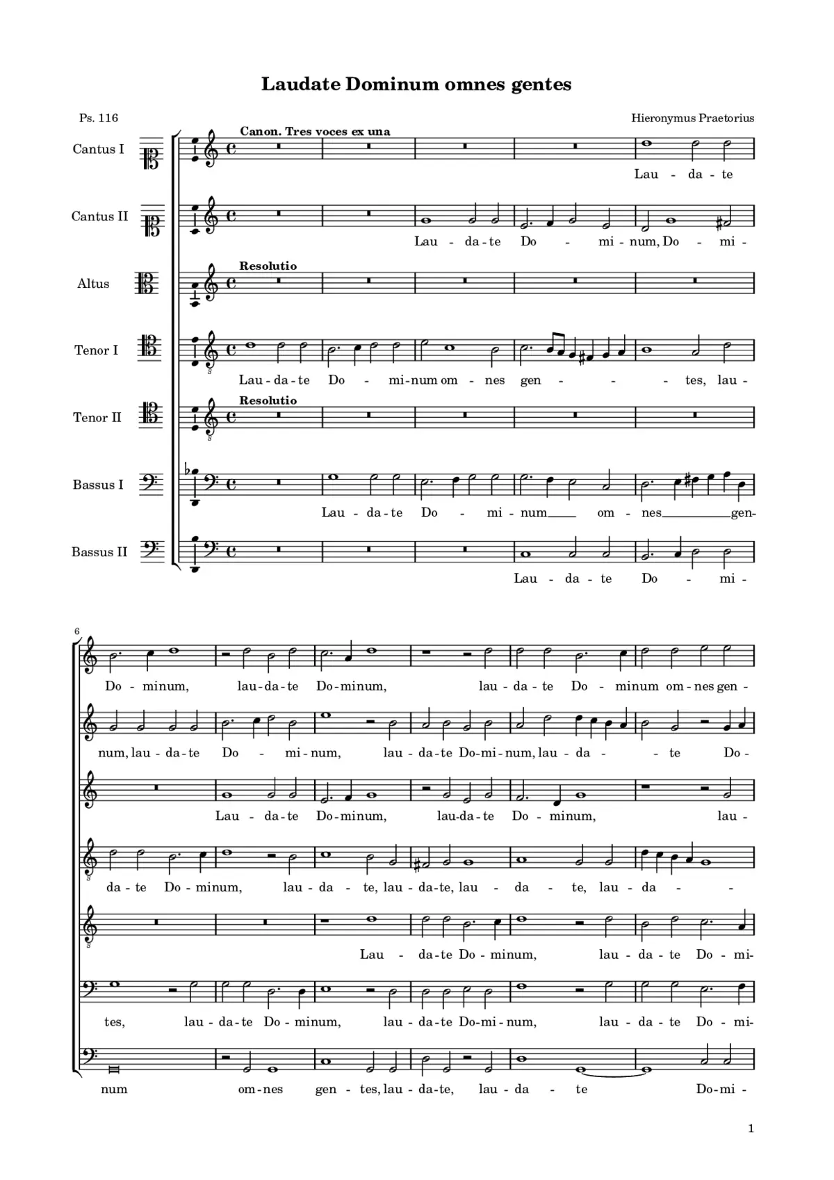 Laudate Dominum omnes gentes a 7 - Page 1