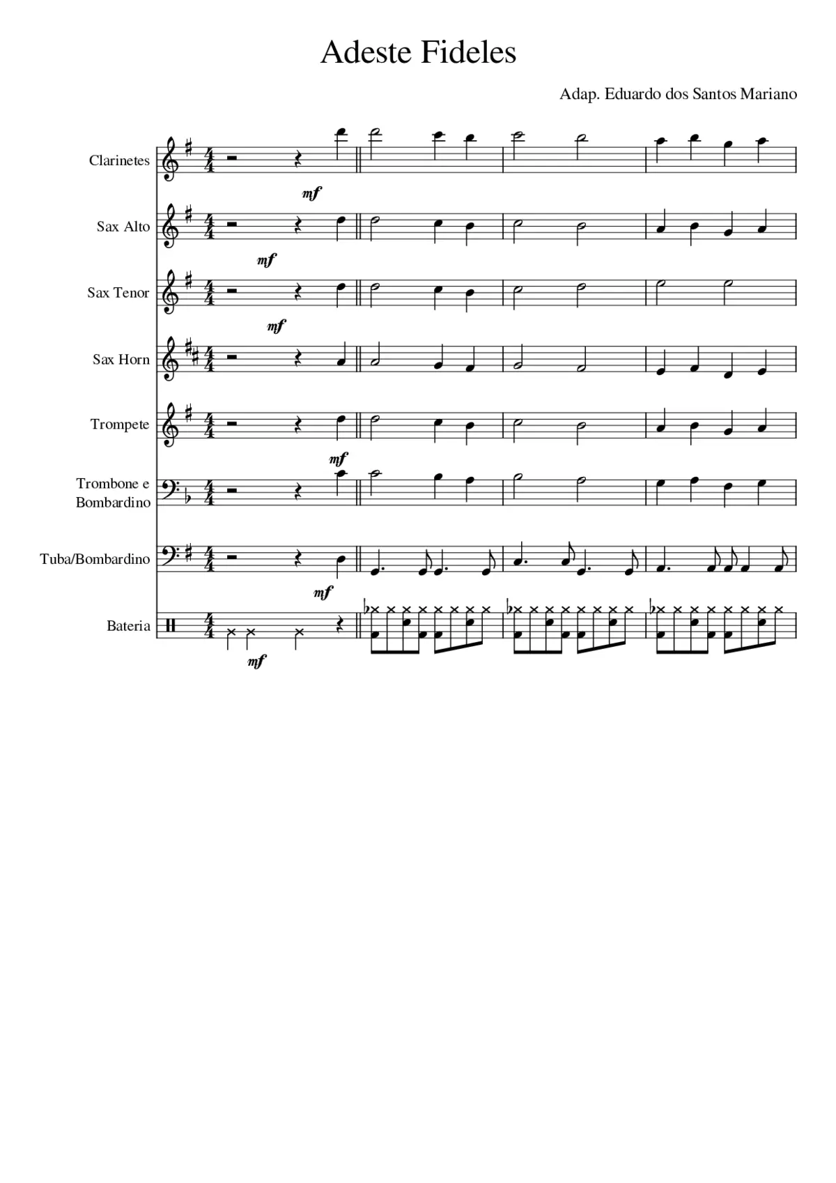 Adeste Fidelis - Tradicional Natalino - Page 1