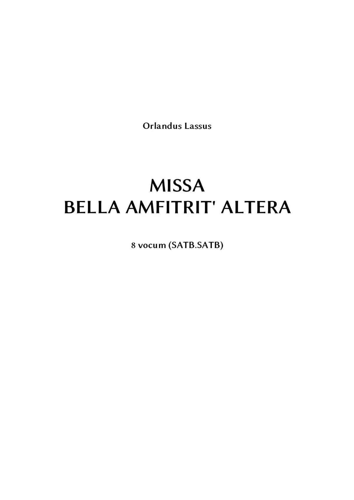 Missa Bell' Amfitrit' altera - Page 1