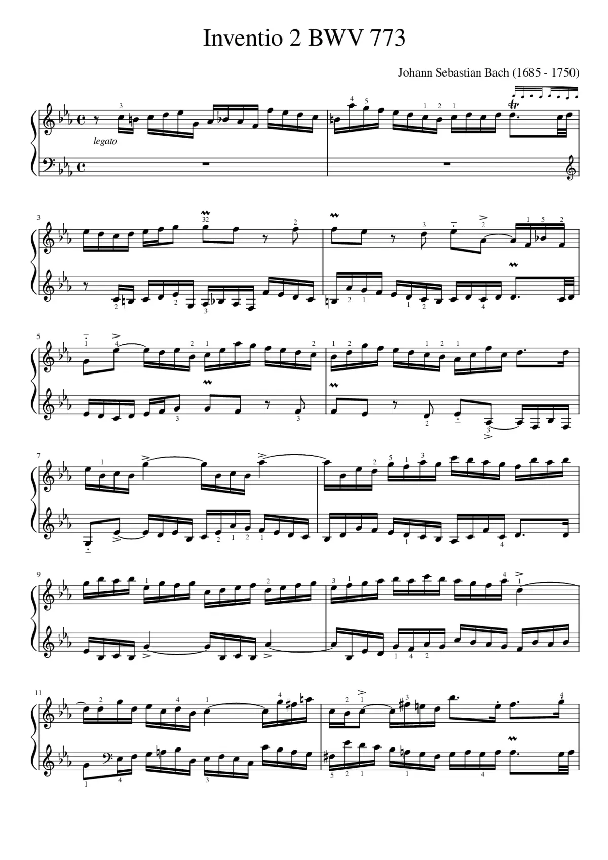 Invention in C minor BWV 773 - Page 1