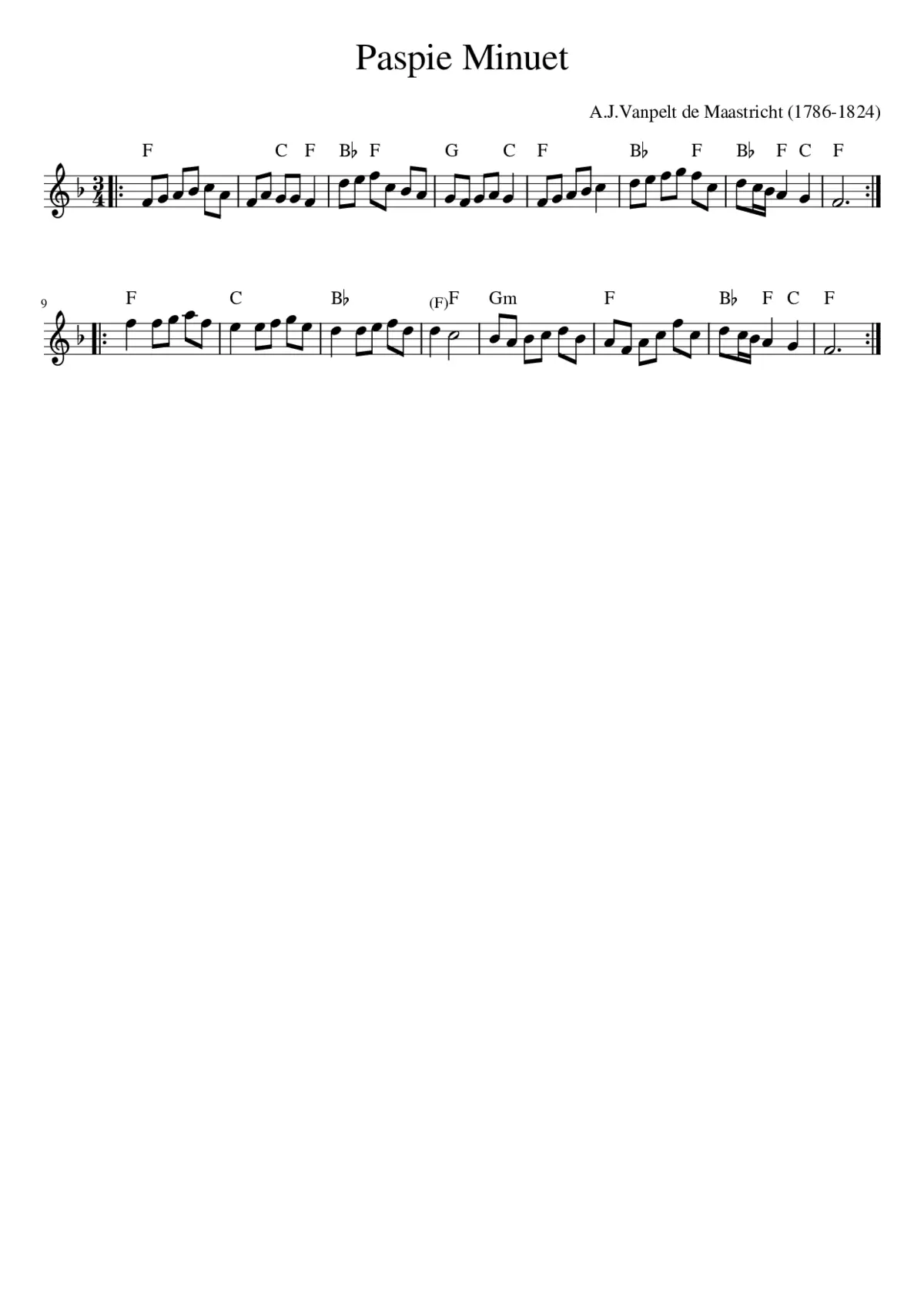 Paspie Minuet - Page 1
