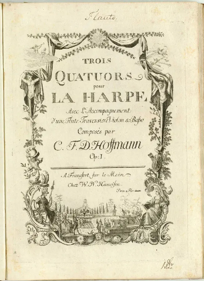 3 Quatuors pour la Harpe Avec L'Accompagnement d'une Flute Traversiere, Violon &amp; Basse - Page 1