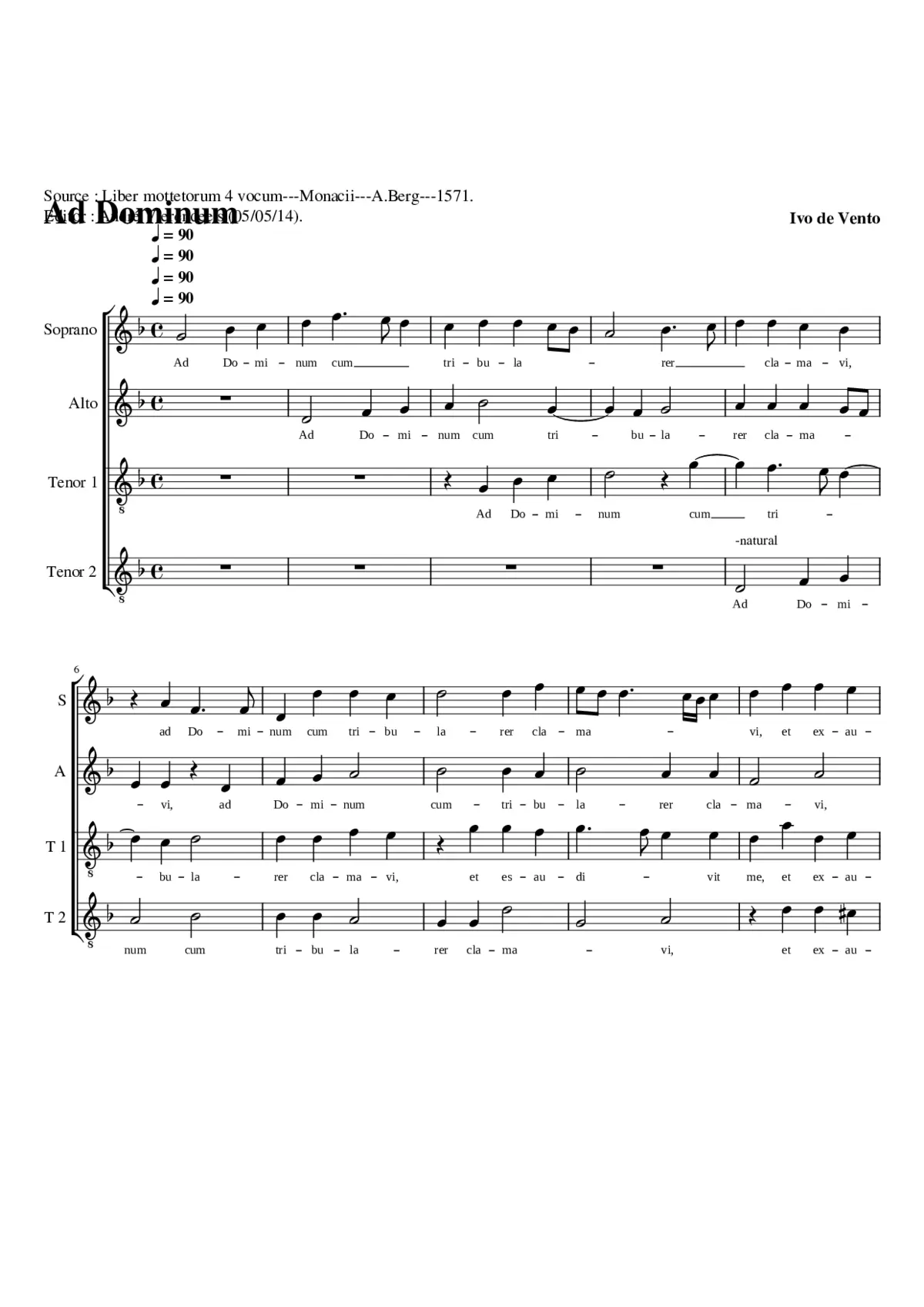 Ad Dominum cum tribularer - Page 1