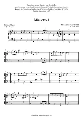 2 Menuets in G major/G minor, Hiller's ''Sammlung...''