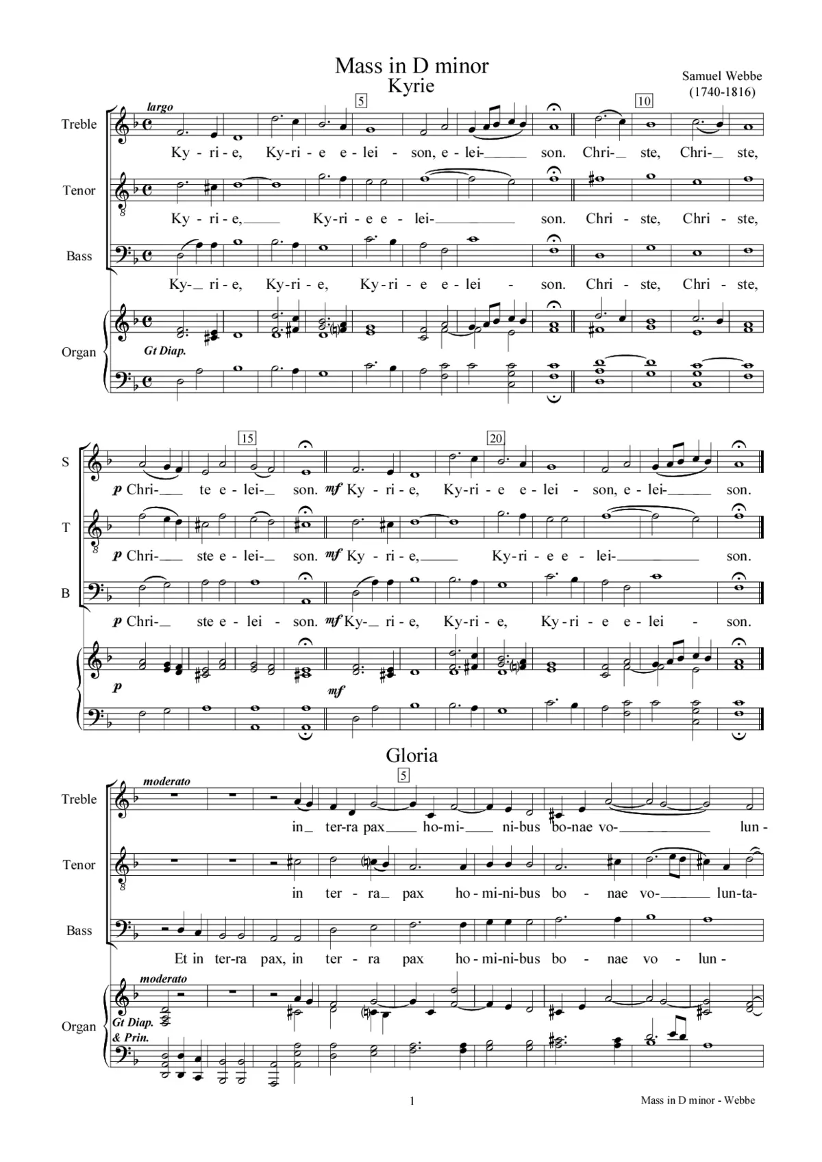 Mass in D minor - Page 1