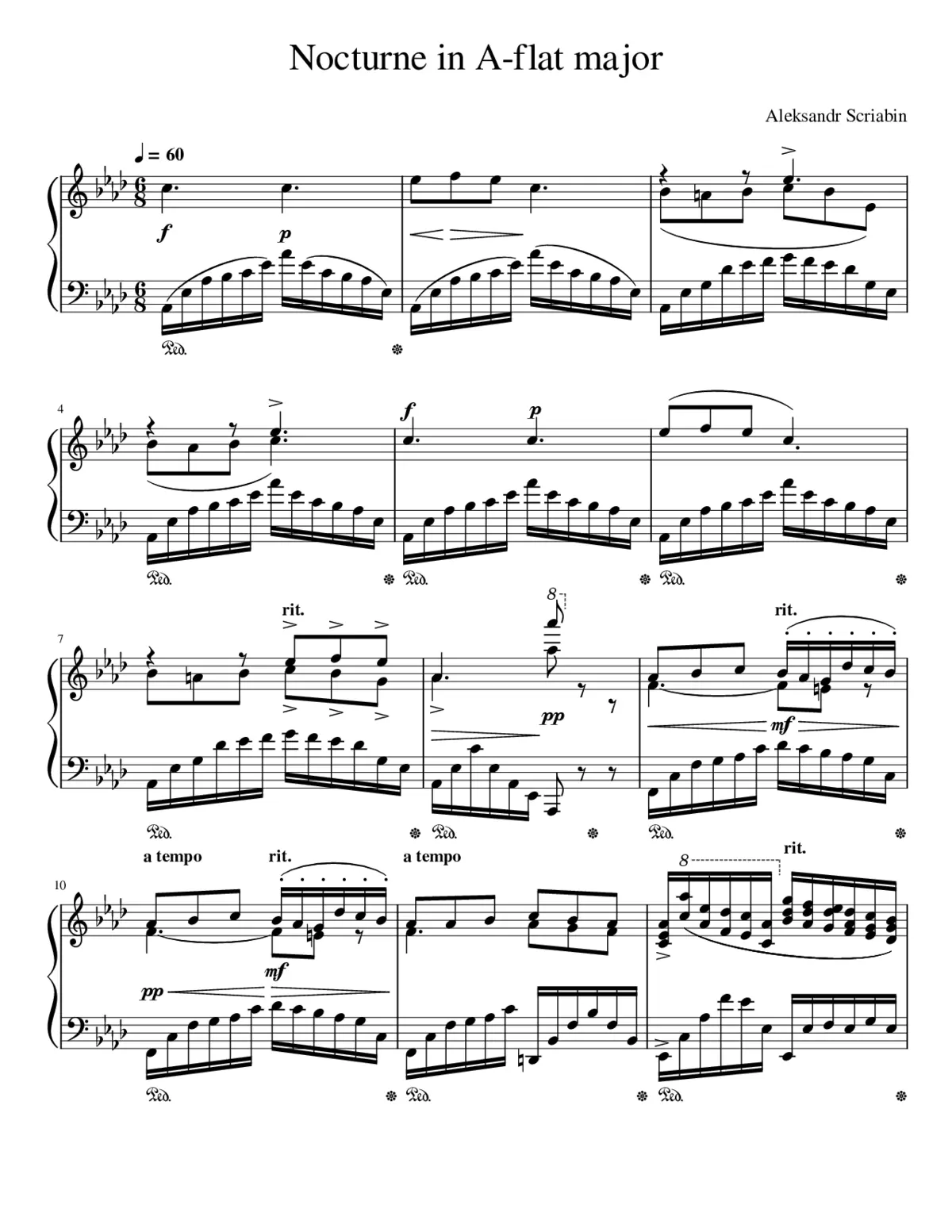 Nocturne in A-flat major WoO 3 - Page 1