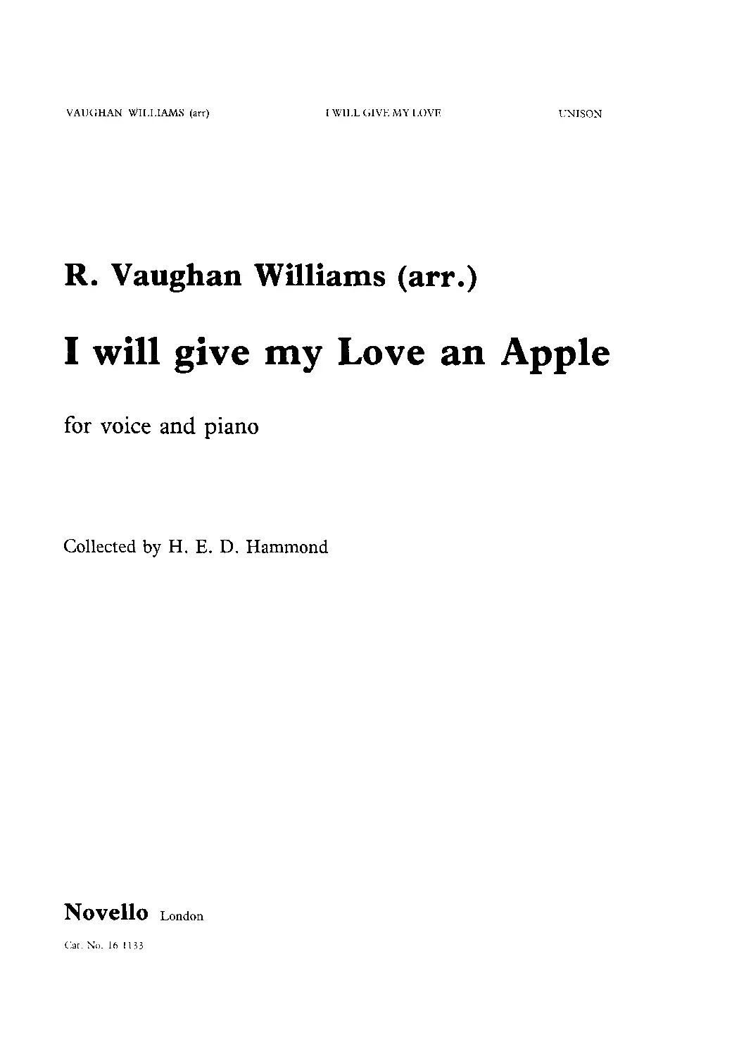 I Will Give My Love an Apple - Page 1