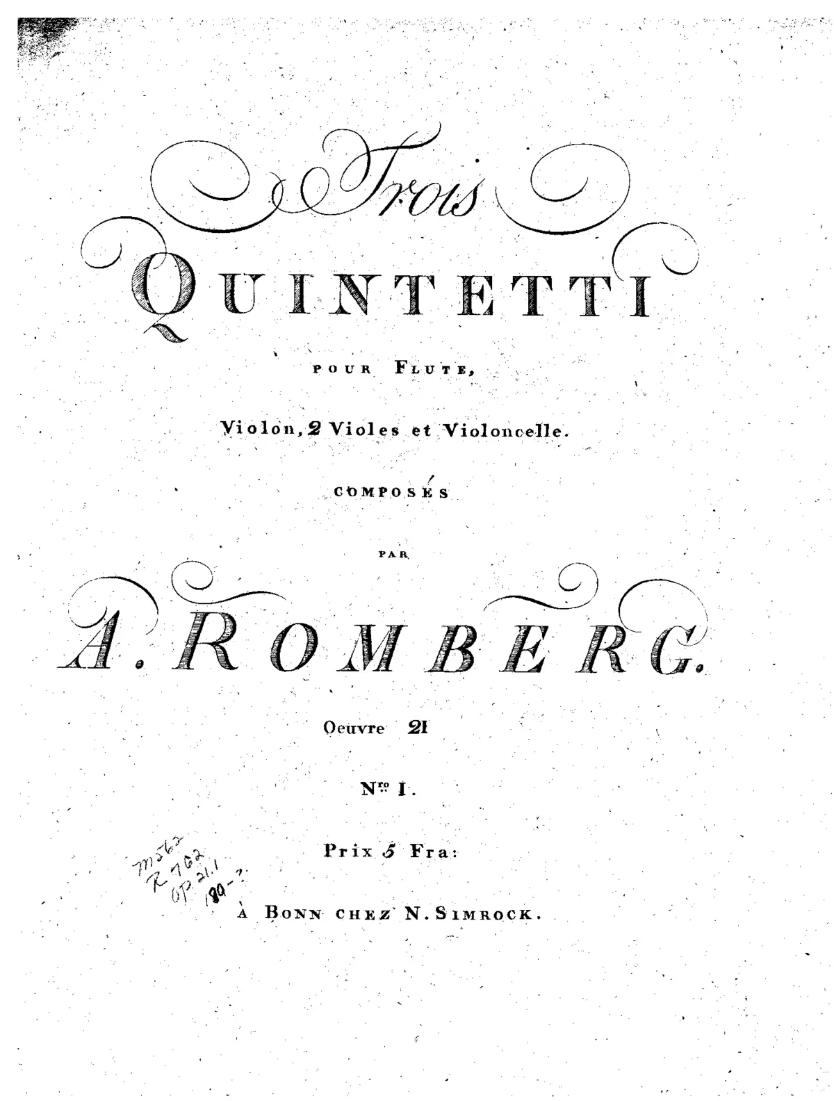 3 Quintets for Flute and Strings - Page 1