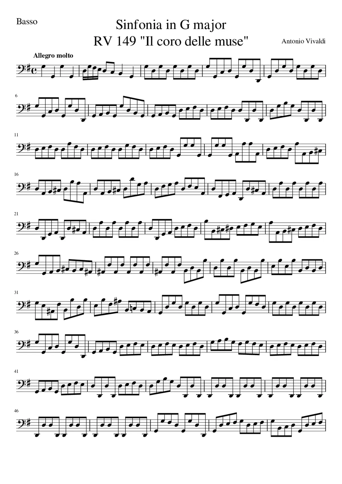 Sinfonia for Strings in G major - Page 1