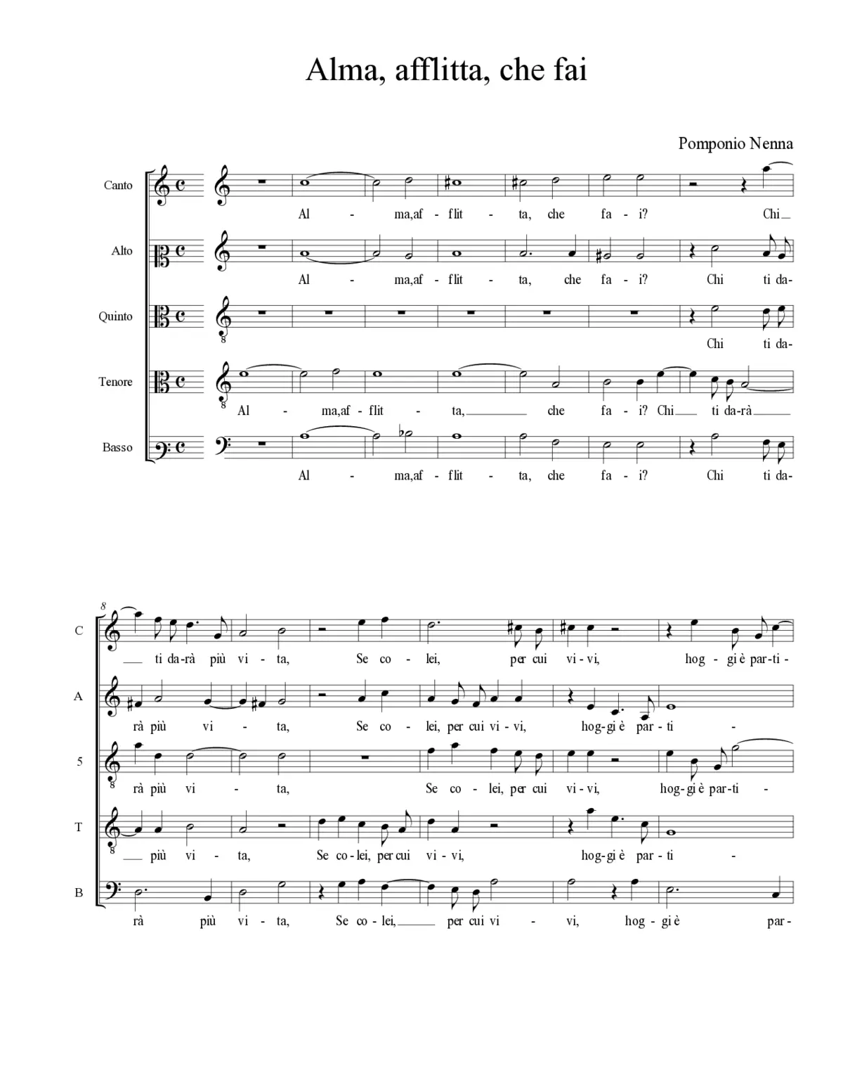 Alma, afflitta, che fai - Page 1