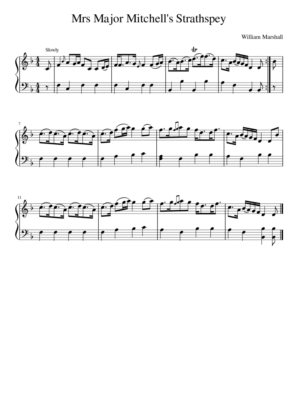 Mrs Major Mitchell's Strathspey - Page 1