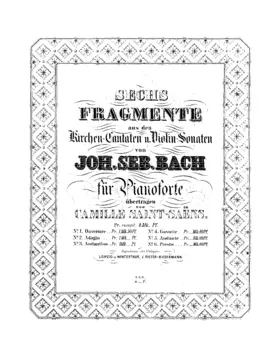 Œuvres de J.-S. Bach: douze transcriptions pour le piano