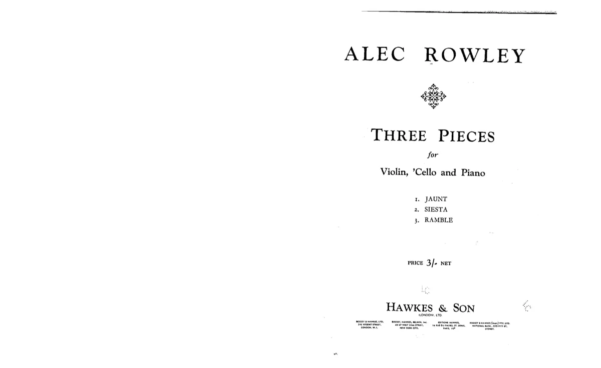 3 Pieces for Violin, Cello and Piano - Page 1