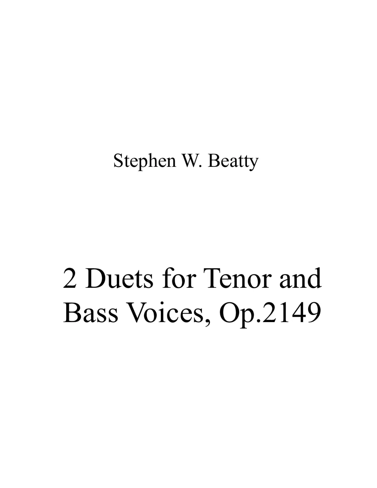 2 Duets for Tenor and Bass Voices - Page 1