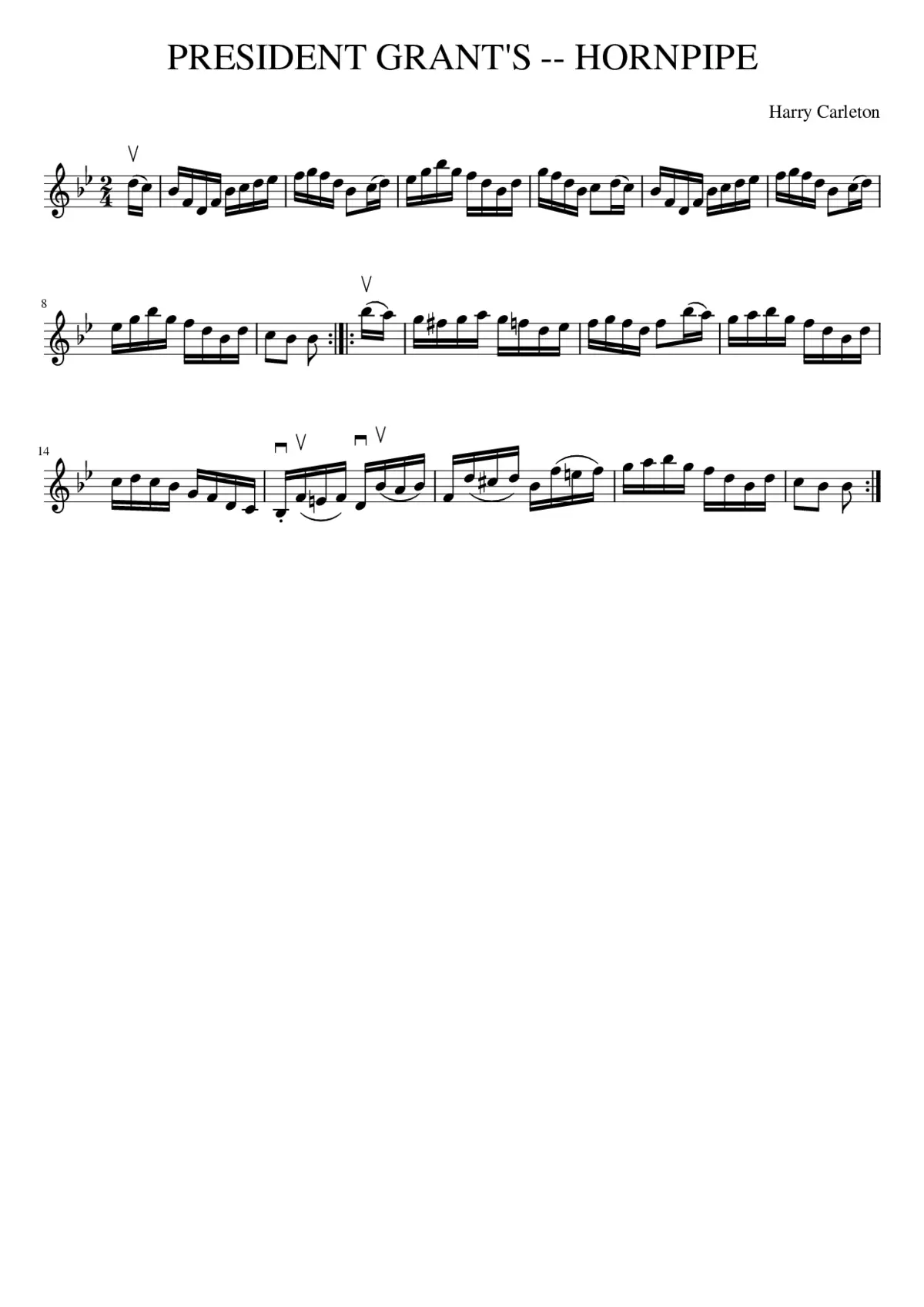 PRESIDENT GRANT'S -- HORNPIPE - Page 1