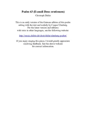 Psalm 63 (Ulenberg)
