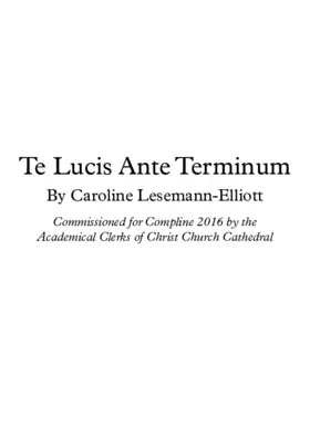 Te lucis ante terminum