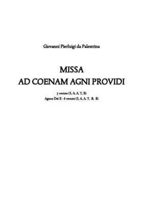 Missa Ad coenam Agni providi