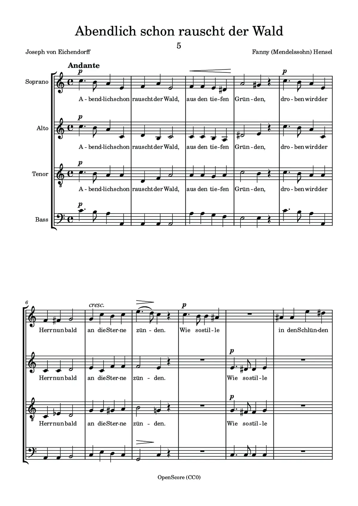 Abendlich schon rauscht der Wald - Page 1