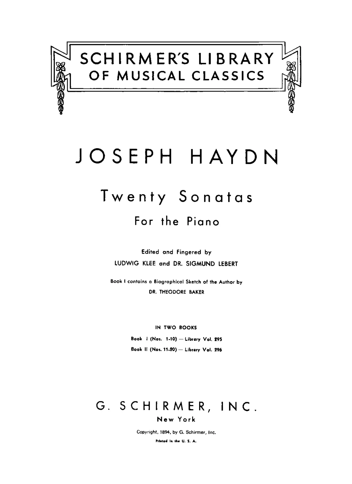 20 Piano Sonatas - Page 1