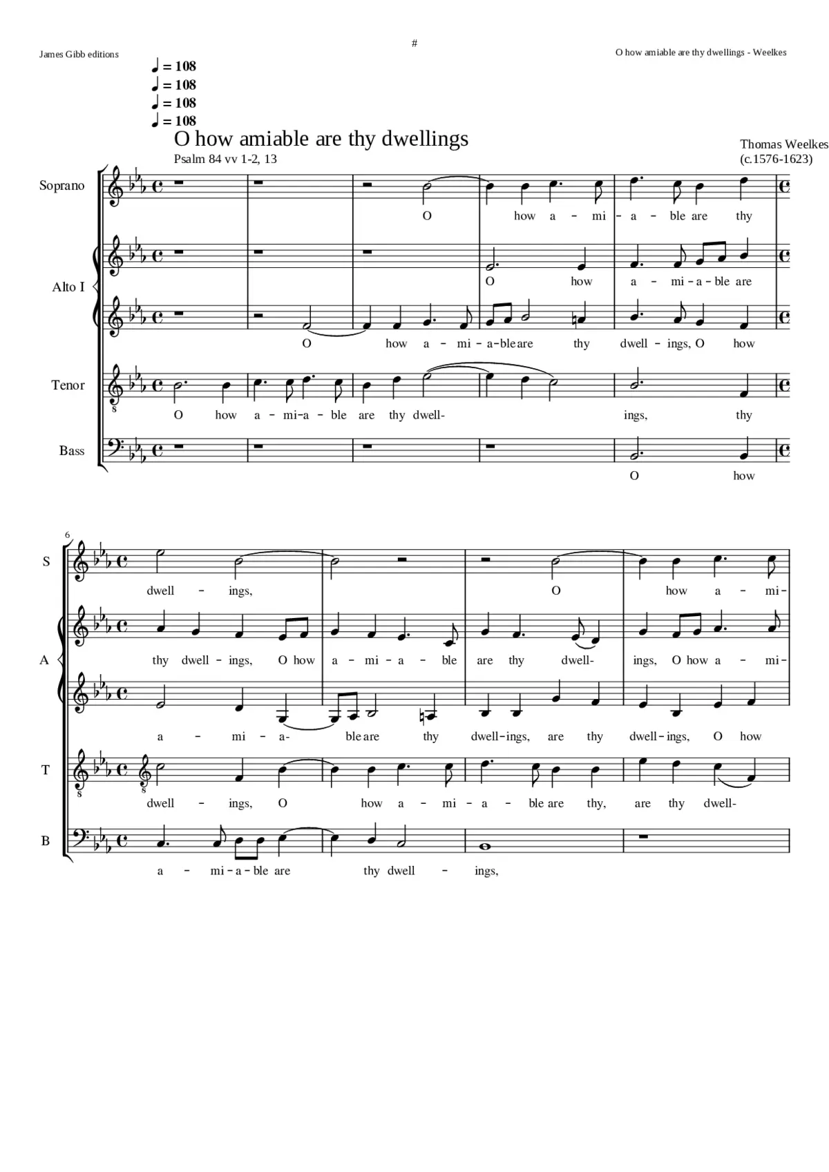 O How Amiable Are Thy Dwellings - Page 1