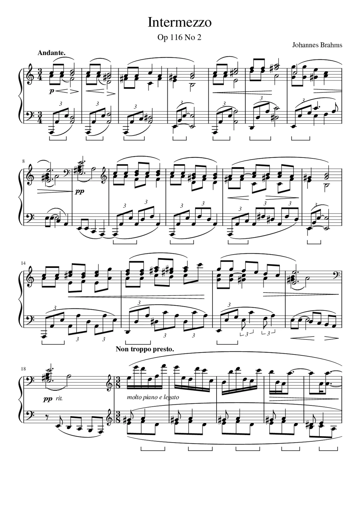 7 Fantasien Op.116 - Page 1