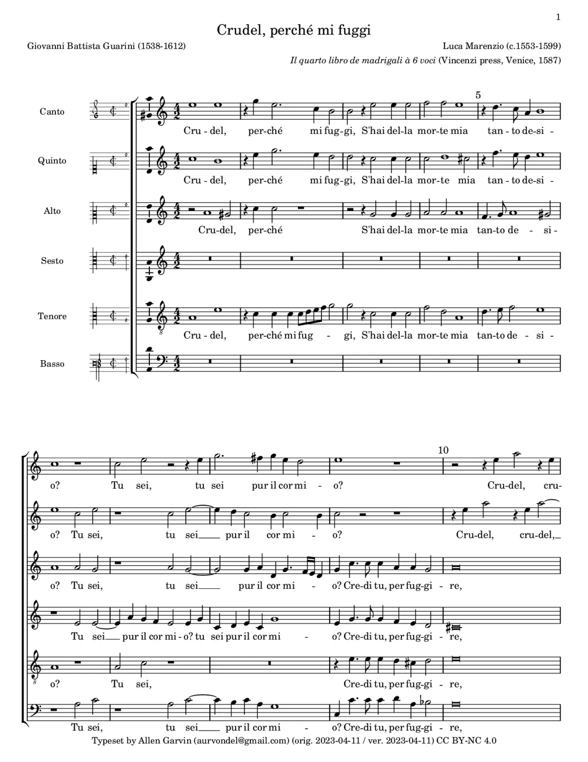 Crudel, perché mi fuggi - Page 1